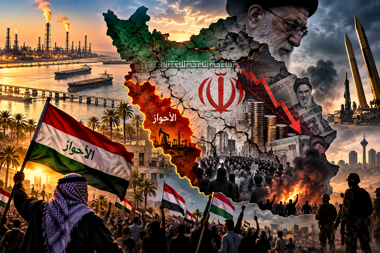 إيران بين الحرب والأزمة الاقتصادية وقضية الأحواز والشعوب غير الفارسية